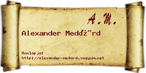 Alexander Medárd névjegykártya